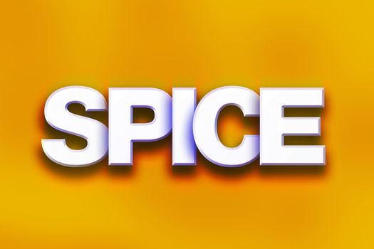 The word "Spice" written in white 3D letters on a colorful background concept and theme.