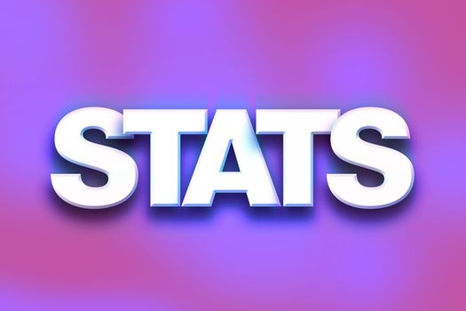 The word "Stats" written in white 3D letters on a colorful background concept and theme.