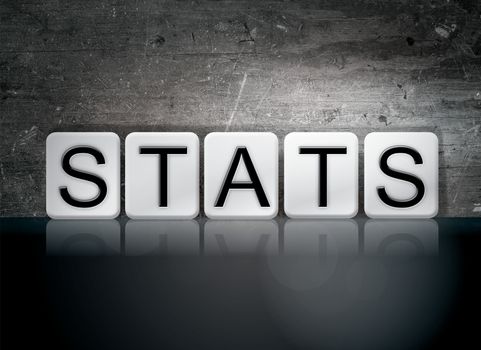 The word "Stats" written in white tiles against a dark vintage grunge background.