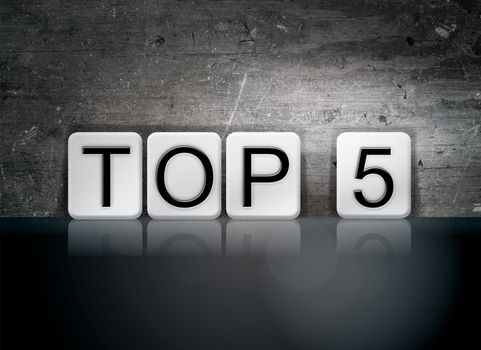 The word "Top 5" written in white tiles against a dark vintage grunge background.