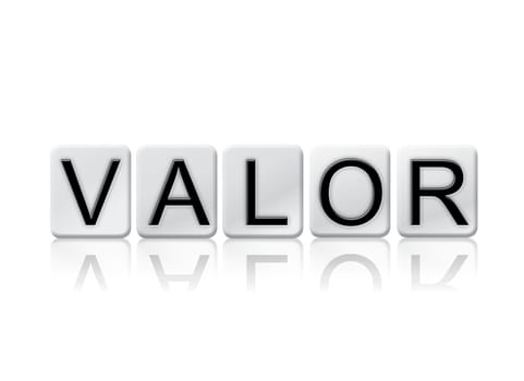 The word "Valor" written in tile letters isolated on a white background.
