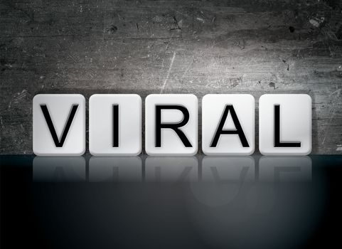 The word "Viral" written in white tiles against a dark vintage grunge background.