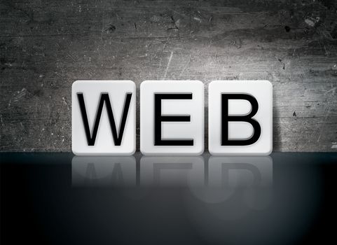 The word "Web" written in white tiles against a dark vintage grunge background.