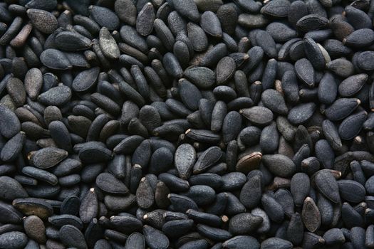 Closeup of black sesame seeds use for background