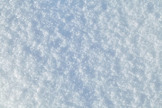 Surface of fresh snow in winter, macro shot