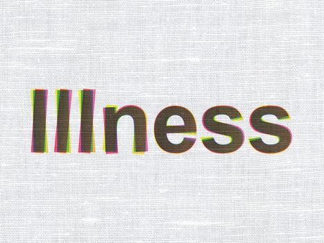 Healthcare concept: CMYK Illness on linen fabric texture background