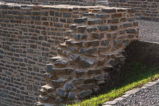 Old stone wall with old patterns on Castle Hardenberg  in Velbert Langenberg.
