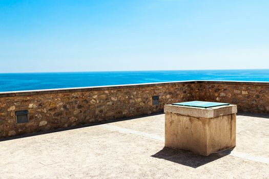 Terrace to contemplate the sea. Horizontal image.