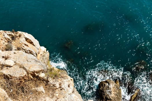 Coast cliff seen from above. Horizontal image.