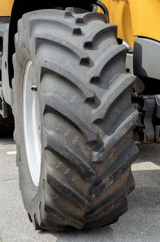 Close up of tractor tire