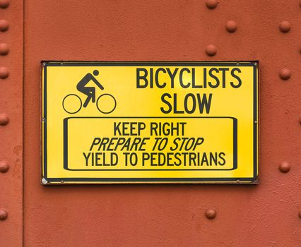 Slow Sign for Bikers at Golden Gate Bridge