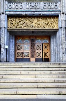Main entrance of the Oslo City Hall in Oslo, Norway 