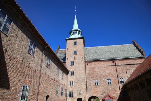View of Akershus medieval fortress and castle in Oslo, Norway