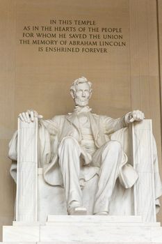 The famous president seated and viewing the mall in Washington