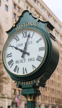 Historic F Street Clock in Washington DC