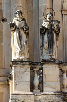 Detail of a statue in a Sicilian baroque church