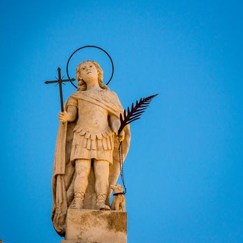 Detail of a statue in a Sicilian baroque church