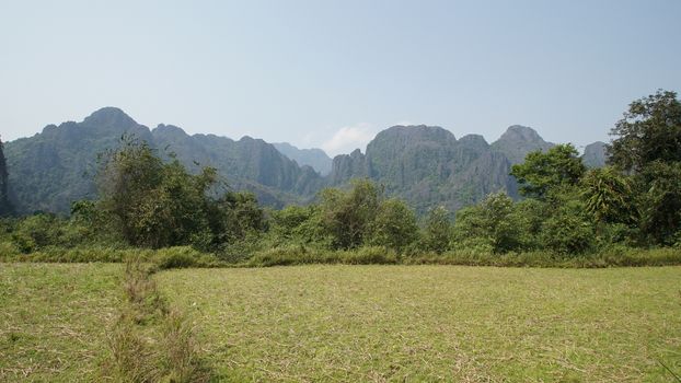 Landscape around Vang Vieng, Laos, Asia