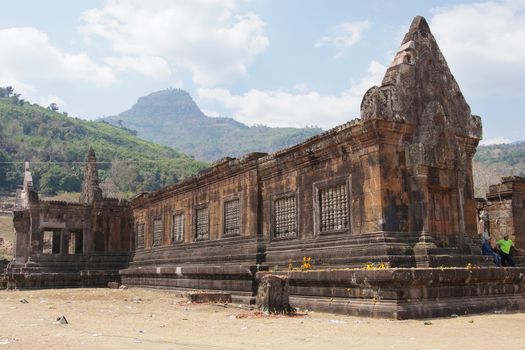 WAT PHU CHAMPASAK, LAOS - FEBRUARY 22, 2016: Temple Wat Phu Champasak, historical site and sights of Laos on February 22, 2016 in Laos, Asia