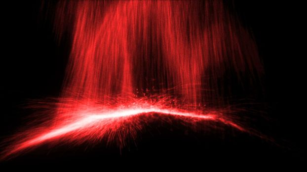 Particle Falling down on an invisible ball. 3D rendered