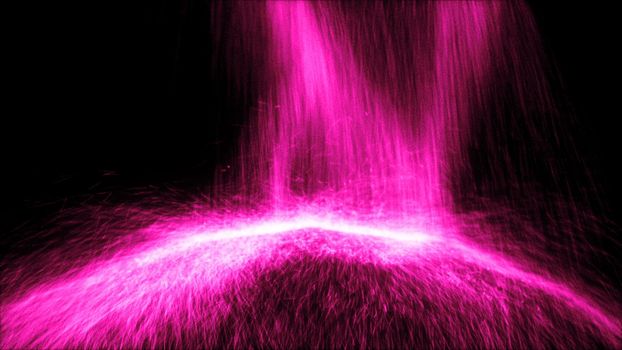 Particle Falling down on an invisible ball. 3D rendered
