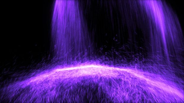 Particle Falling down on an invisible ball. 3D rendered