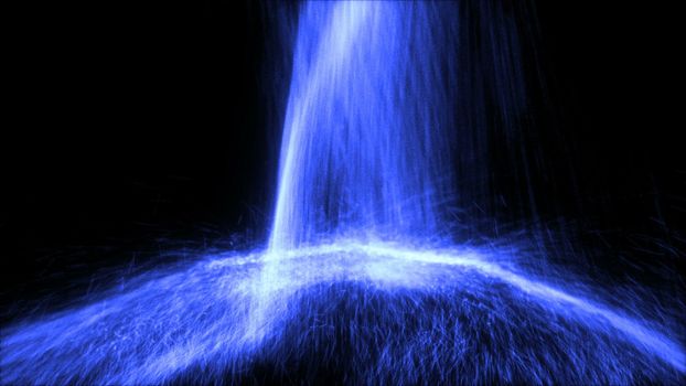 Particle Falling down on an invisible ball. 3D rendered