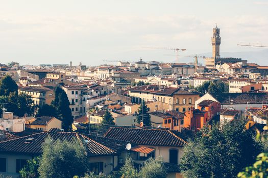 View of the city Florence, Italy. Cathedral and Tower