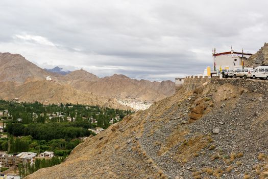 Shanti stupa in Leh Ladakh, Jammu and Kashmir, India