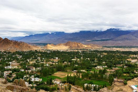 Shanti stupa in Leh Ladakh, Jammu and Kashmir, India