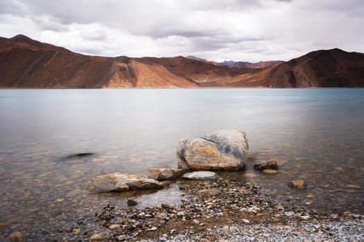 Pangong lake in Leh Ladakh, Jammu and Kashmir, India