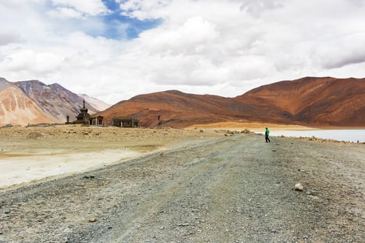 Natural landscape in Pangong lake, Leh Ladakh, Jammu and Kashmir, India