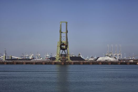 Cargo coal terminal in the port of Rotterdam. The Netherlands
