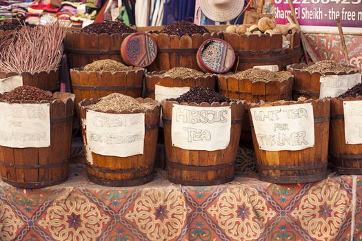 Street market in Egypt. Tea. Old Market. Sharm el Sheikh