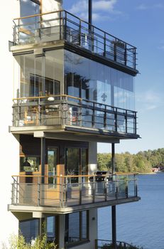 Swedish Apartment Block in summer.