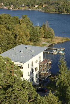 High angle view of a apartment buildning in Nynashamn - Sweden.