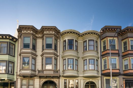 Victorian houses in a row in San Francisco