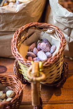 a small wicker basket for nuts for sale