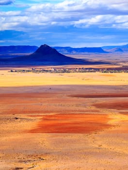 Beautiful Moroccan Mountain landscape in desert with blue sky