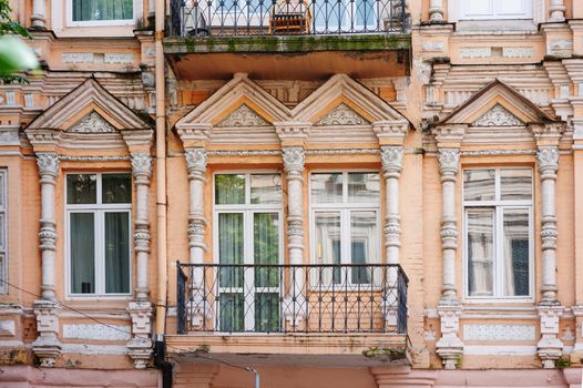 historic architectural building in old city with windows.
