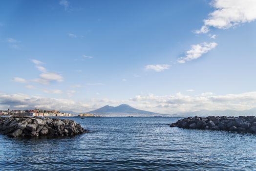 the view of the bay of Naples. Italy