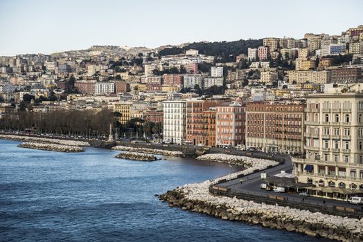 view of the bay of Naples and its coastline, Italy