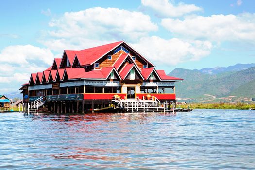 House on bamboo sticks in Inle Lake, Myanmar (Burma)