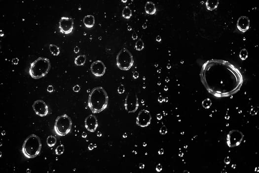 Raindrops on a window.