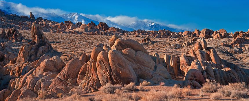 Alabama hills is a region in the Eastern Sierras with unusual granite formations.