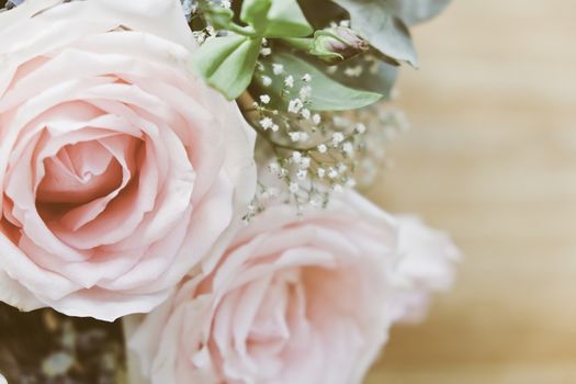 pink rose in a floral bouquet