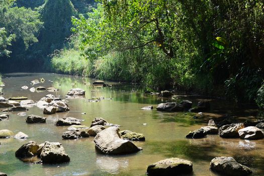 Stream in the National Park in Chiang Mai Thailand. Water, streams, waterfalls.