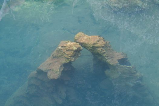 big stones in clear water