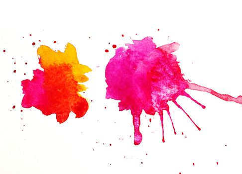 abstract colorful blobs on white paper for design