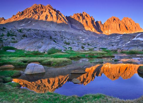 Dusy basin runs high in the Eastern sierras, california